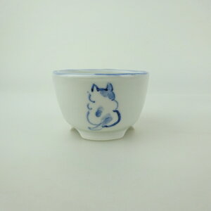 盆栽鉢 ゆうき祥石 小鉢 長辺 約 5.5cm 丸鉢 絵鉢 猫 ネコ ねこ 釉薬 鑑賞用 観賞用 現品 新品