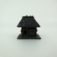 盆栽飾り 盆景 くずや 高さ 約2.8cm 添配 茅舎 家屋 銅製 金属製 彫刻 盆栽 枯山水 景色 飾り 添え 置き…