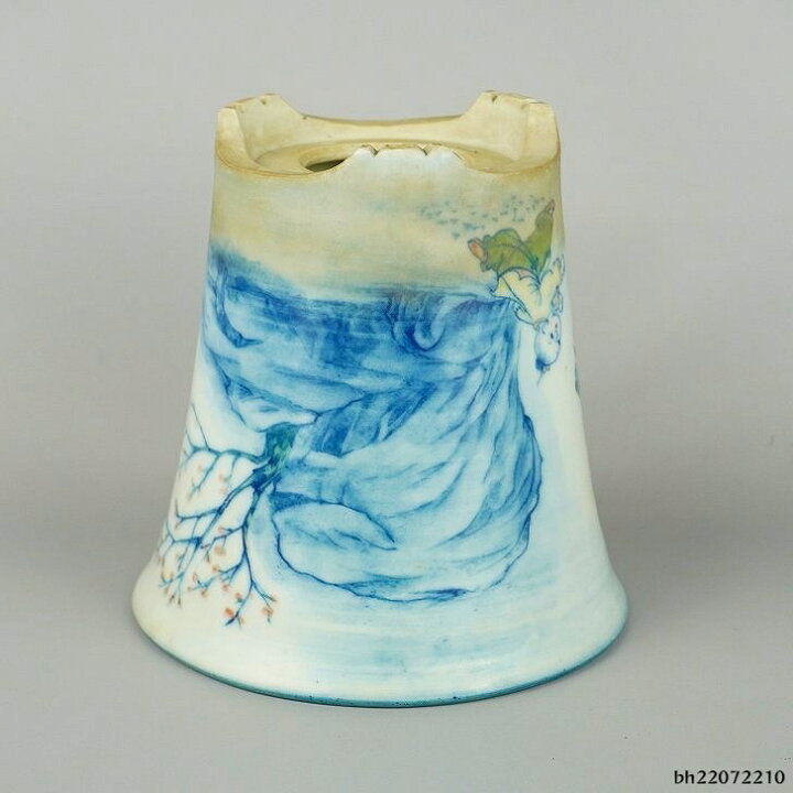 楽天市場】【中古】盆栽鉢 初代 石田 祥石 長辺 約14cm 丸鉢 色絵 唐子 