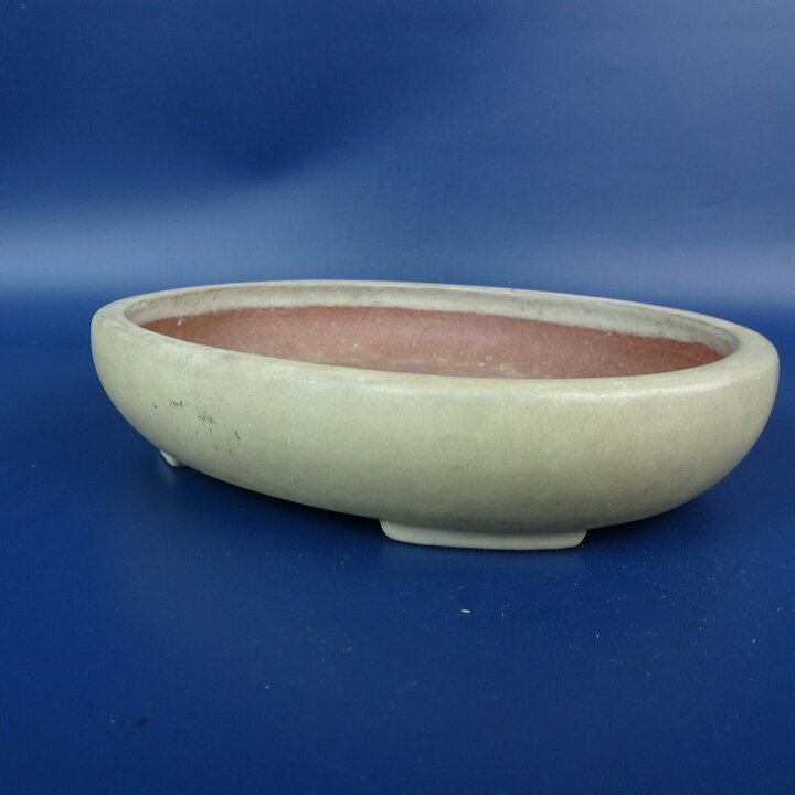 楽天市場】【中古】盆栽鉢 落款あり 小型 長辺 約15.3cm 楕円鉢 釉薬 