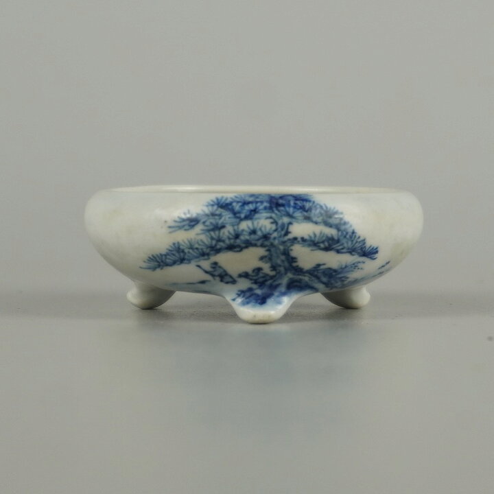 楽天市場】【中古】盆栽鉢 市之倉 石州 豆鉢 長辺 約 4.7cm 丸鉢 染付 