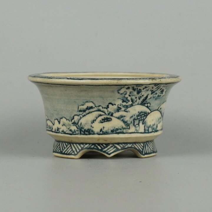 楽天市場】【中古】盆栽鉢 佐野 大助 美功 小鉢 長辺 約7.7cm 丸鉢 