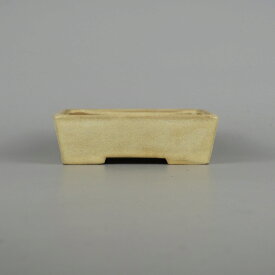 【中古】盆栽鉢 常滑 山房 長辺 約13.8cm 長方鉢 釉薬 現品 中古鉢 送料無料
