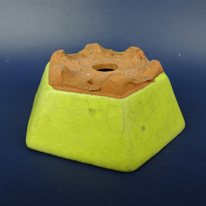 楽天市場】【中古】盆栽鉢 落款あり 小鉢 長辺 約9.5cm 六角鉢 黄釉 
