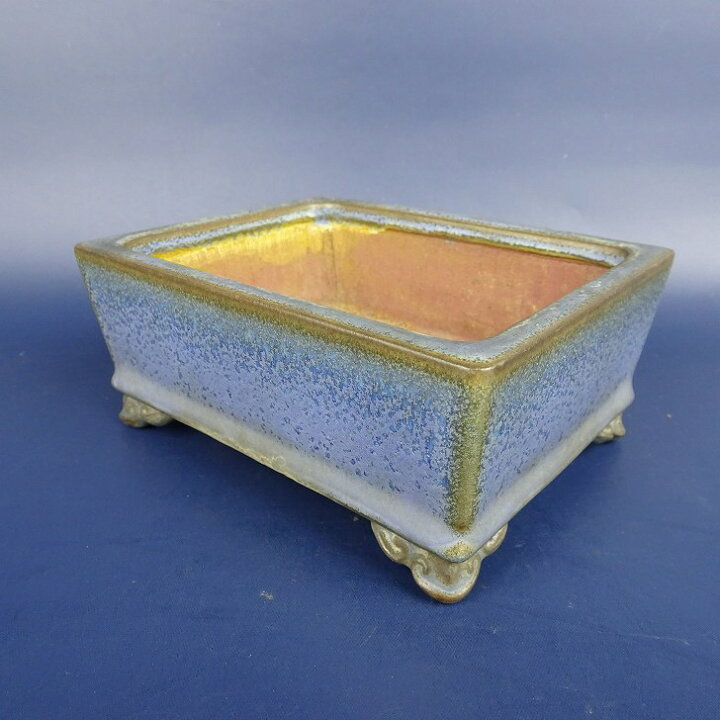 楽天市場】【中古】盆栽鉢 平安 香山 小型 長辺 約11.7cm 長方鉢 釉薬 