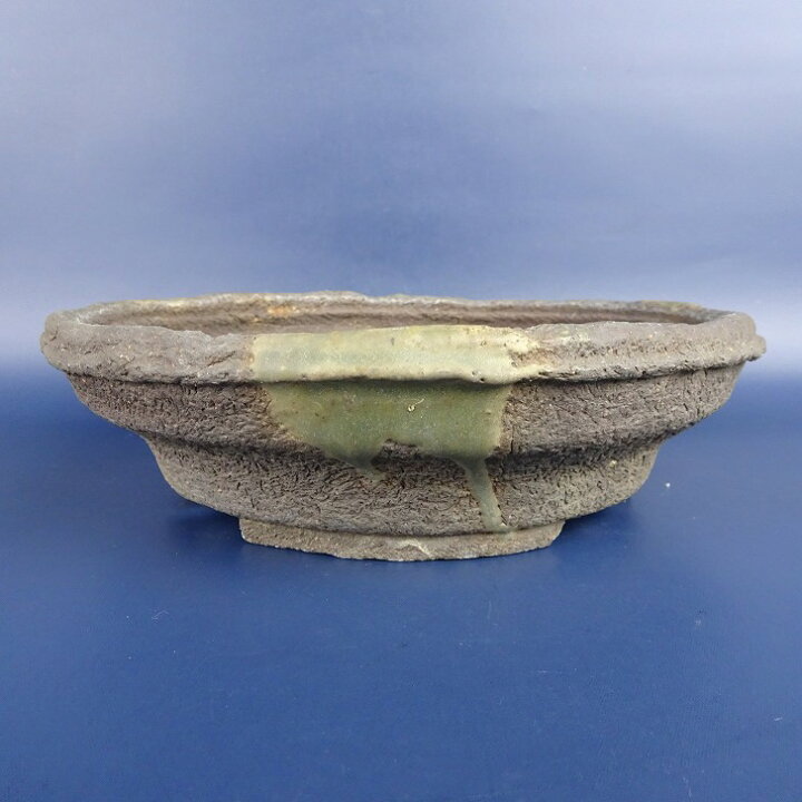 楽天市場】【中古】盆栽鉢 常滑 竜岳 小型 長辺 約19cm 丸鉢 現品 中古 