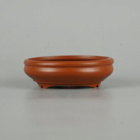 【中古】 盆栽鉢 羽苑 小鉢 長辺 約 8cm 丸鉢 泥物 現品 中古鉢