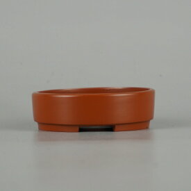 【中古】 盆栽鉢 羽苑 小鉢 長辺 約 7.5cm 丸鉢 泥物 現品 中古鉢
