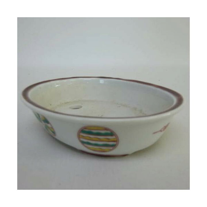 楽天市場】【中古】盆栽鉢 九谷福美 竹峰落款 楕円鉢 中古鉢 送料無料 