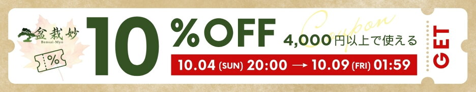 お買い物マラソン 4,000円以上で店内全品10%OFFクーポン