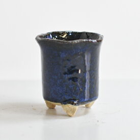 盆栽鉢 山野草鉢 陶器鉢 信楽焼 花型 足付き 2号 幅 約 6cm 高さ 約 7cm ミニ盆栽用 ミニ 鉢 山野草 草もの 苔盆栽 ミニ盆栽鉢 小鉢 盆栽小鉢 和風 和鉢