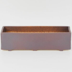 盆栽鉢 萬古焼 万古焼 茶 7.5号 長角 大 幅23.3cm×奥行6.5cm×高さ6.5cm 陶器鉢 陶器 ミニ盆栽 ミニミニ 四角 長方形 盆栽 和鉢 和モダン 盆栽妙