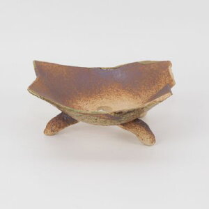 盆栽鉢 萬古焼 万古焼 茶オリベ 4.5号 長角長足 幅14cm×奥行10cm×高さ6.5cm 陶器鉢 陶器 ミニ盆栽 ミニミニ 苔盆栽 苔玉 山野草 手作り 盆栽妙