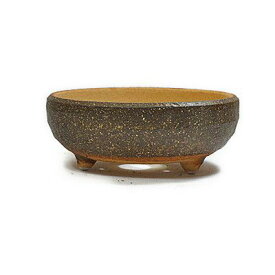 盆栽鉢 山野草鉢 信楽焼 陶器鉢 幅 約 19cm 高さ 約 7cm 鉄鉢 茶色 黄土色 6号 〜6.5号 ミニ盆栽 小品盆栽 寄せ植え 山野草 鉢 浅型 植木鉢　盆栽用 和鉢 盆栽 鉢 焦げ茶 茶色系 おしゃれ 盆栽妙