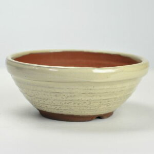 盆栽鉢 ミニ盆栽鉢 【瀬戸焼】クリーム5.5号 丸山草 山野草鉢 陶器鉢 和鉢 丸鉢