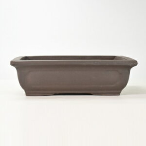 盆栽鉢 山野草鉢 瀬戸焼 ウ泥長角マド入 11号 幅34cm×高さ10cm