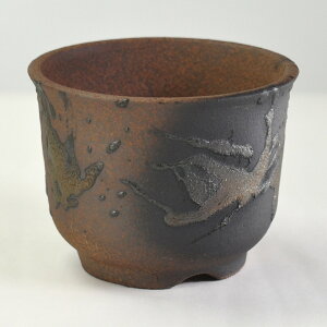 盆栽鉢 万古焼 金彩3.5号 尻丸 幅11cm奥行11cm高さ8.5cm 植木鉢 山野草鉢 陶器鉢 盆栽 苔盆栽 観葉植物 多肉植物