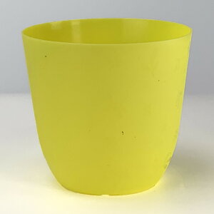 プラ鉢 3号 スタンダード丸鉢リーフ模様 イエロー 3.5TKM 幅9.2cm×高さ8.5cm ミニ盆栽 ミニ観葉 多肉植物 塊根植物 苔盆栽 プラスチック鉢 プラスチックポット