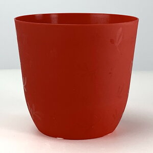 プラ鉢 3号 スタンダード丸鉢リーフ模様 レッド 3.5TKM 幅9.2cm×高さ8.5cm ミニ盆栽 ミニ観葉 多肉植物 塊根植物 苔盆栽 プラスチック鉢 プラスチックポット