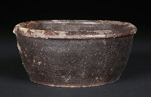 飴南蛮丸鉢(小)※鉢穴無し 本場中国南蛮・素朴な風合いが魅力 盆栽鉢 鉢 植木鉢 bonsaipot 中国鉢 支那鉢 文人木や草物に最適