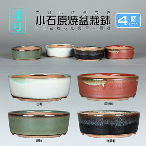 盆栽鉢 小石原焼4号切立丸鉢4点セット 山草鉢 植木鉢 口径12cm 小品盆栽 ミニ盆栽 山野草に最適