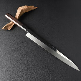 柳刃包丁 尺（刃渡り300mm）通常鏡面仕上げ 本刃付け 料理包丁 刺身包丁 和包丁 八角柄