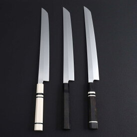 先丸柳刃包丁 尺一（刃渡り330mm） 尺（刃渡り300mm）9寸(刃渡り270mm）普通表面仕上げ 本刃付け 料理包丁 刺身包丁 和包丁 八角柄