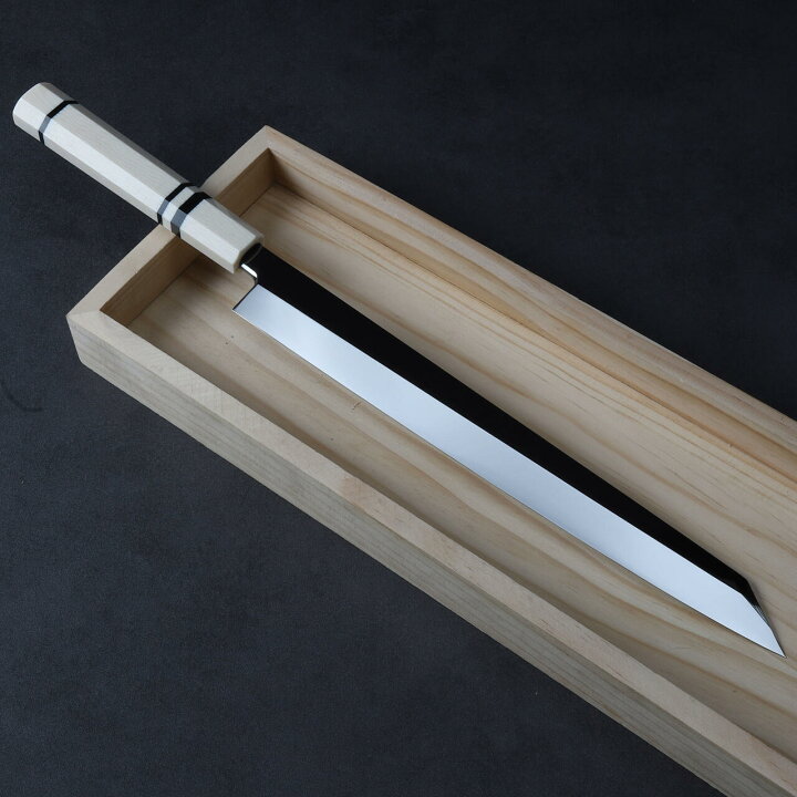 楽天市場】切付柳刃包丁 尺（刃渡り300mm）ウルトラ鏡面仕上げ 刺身  