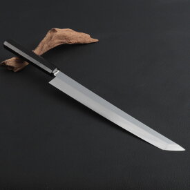 先丸柳刃包丁 尺（刃渡り300mm）通常鏡面仕上げ 本刃付け 料理包丁 刺身包丁 和包丁 八角柄