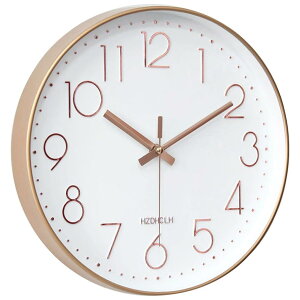 HZDHCLH 掛け時計 電波時計 おしゃれ 壁掛け 時計 北欧 連続秒針 静音 壁掛け時計見やすい 30cm アナログ 夜間秒針停止 (電波・白)