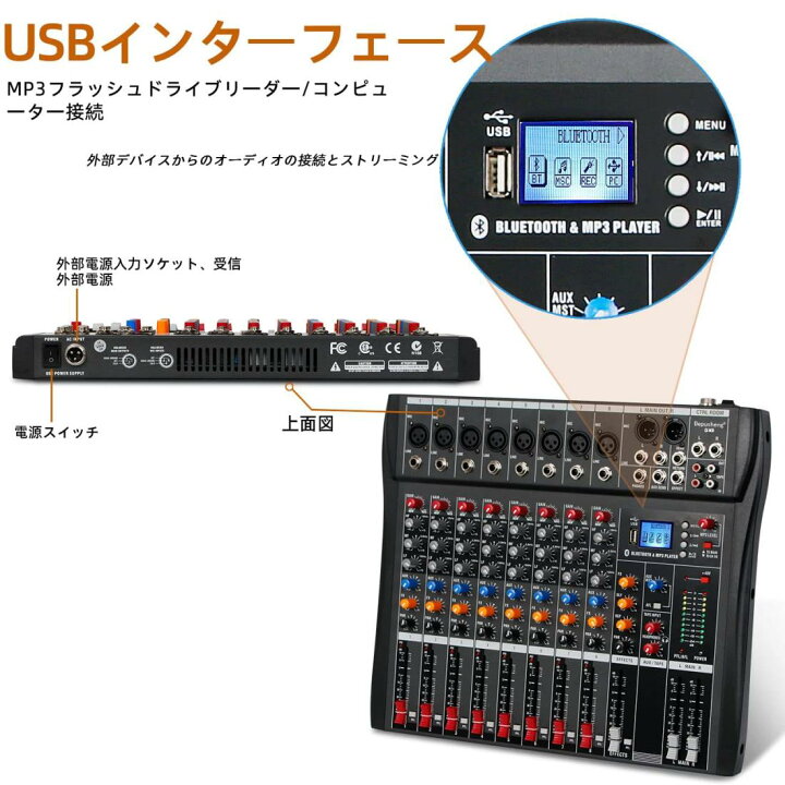 楽天市場】Depusheng DX8プロフェッショナルミキサーサウンドボード 