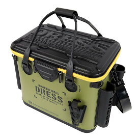 [DRESS] バッカン オリーブ/ブラック(メッシュポケット付き) 釣り用バケツ・バッカン 約34L ロッドホルダー EVA 多機能 釣り 釣り具 釣り用ケース 防水 収納コンテナ タックルバッグ