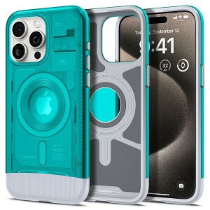Spigen iPhone 15 Pro P[X MagSafe ϏՌ ČRMILKi擾  iMacfUC }Olbg Yی C菝h~ MagSafe CX[dΉ NVbNEC1 }OtBbg ACS06743 ({_CEu