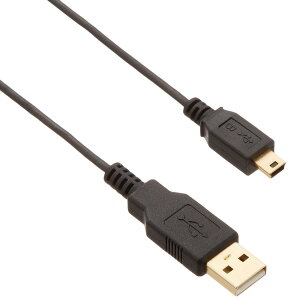 �o�b�t�@���[ BUFFALO USB2.0�P�[�u�� (A to miniB) �X�����^�C�v �u���b�N 1.5m BSUAMNSM215BK