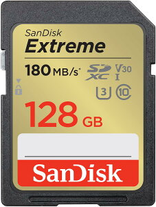 SanDisk (�T���f�B�X�N) 128GB Extreme (�G�N�X�g���[��) SDXC UHS-I �������[�J�[�h - C10/U3/V30/4K/UHD�@SD�J�[�h Digital Cameras - SDSDXVA-128G-GNCIN