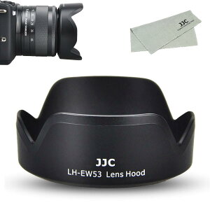 JJC EW-53 �t�� �����Y�t�[�h �Ԍ` Canon RF-S 18-45mm F4.5-6.3 IS STM & Canon EF-M 15-45mm F3.5-6.3 IS STM �����Y �ɑΉ� Canon EW-53�����Y�t�[�h �݊�