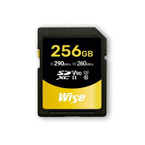Wise SDXC UHS-II �������[�J�[�h SD-N�V���[�Y 256GB Class10 V90 UHS-II�Ή� �ǎ��290MB/�b�A������260MB/�b
