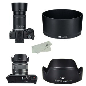 JJC (1+1) ABS �t�� �����Y�t�[�h Canon ET-60B & Canon EW-53 �݊� Canon RF-S 55-210mm F5-7.1 IS STM & Canon RF-S 18-45mm F4.5-6.3 IS STM �����Y �p Canon EOS R50 �f���A�������Y�L�b�g �ɑΉ�
