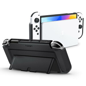 Spigen Switch �L�@el �J�o�[ �h�b�N�Ή� �X�^���h�ی� ���^ ���E�ȒP �ϏՌ� �Ռ��z�� ����~�� ���h�~ �S�ʕی� �C�V�� �j���e���h�[ �X�C�b�` OLED �P�[�X �V���E�t�B�b�g ACS04239 (�u���b�N)