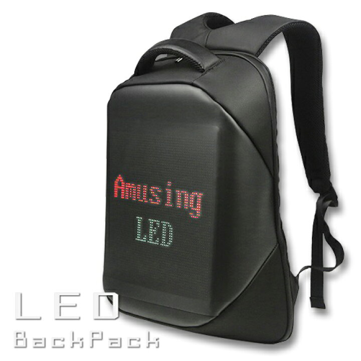 楽天市場】 LEDバッグパック LEDパネル搭載リュック オリジナル 