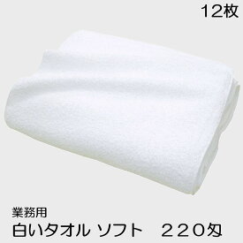 お買得 白フェイスタオル 220匁 ソフト仕上 総パイル 柔らかい業務用白タオル サロン・エステ・病院・店舗・家庭用に最適 12枚組