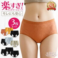 サニタリーショーツ 生理用ショーツ 3枚 セット 下着 レディース 生理 パンツ 生理用下着 サニタリー シ…