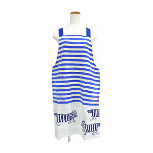 リサラーソン マイキー エプロン タオル生地 X型 クロスエプロン 厚手 かわいい キュート ボーダー Lisa Larson クロスバッグ 北欧 北欧テイスト リサ・ラーソン LISALARSON コットン100% 綿100% キ