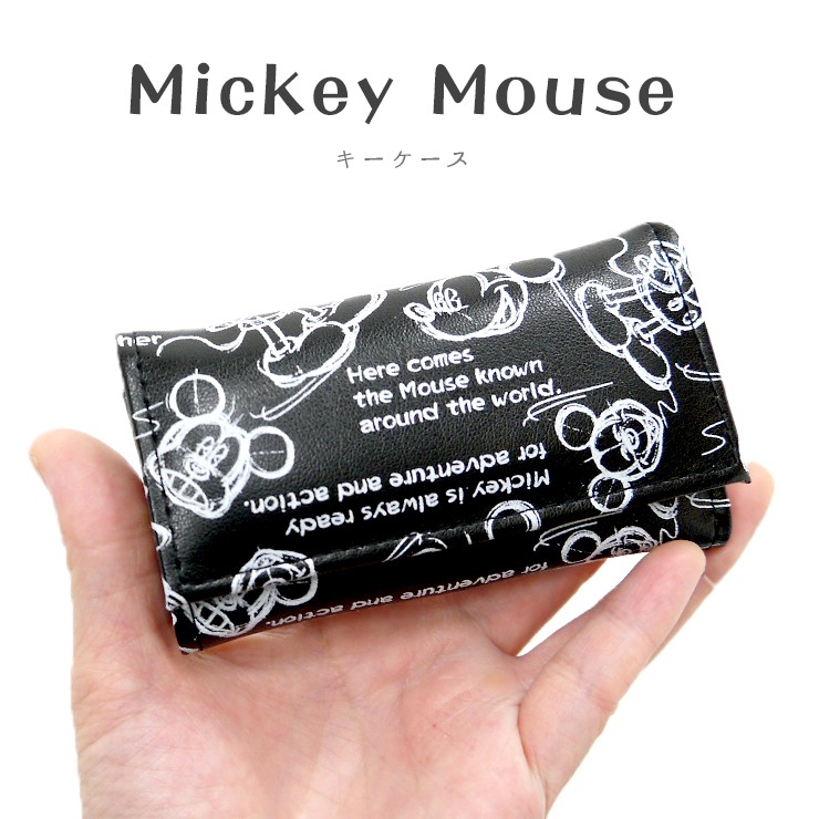 キーケース レディース 鍵入れ メンズ 4連フック ミッキーマウス デッサン柄 手書き風 日本製 かわいい ディズニー ミッキー  ユニセックス バッグと雑貨 ブギウギストア
