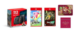 【楽天ブックス限定特典】【セット商品】Nintendo Switch 2（日本語・国内専用） マリオカート ワールド セット+カービィのエアライダー+ゼルダ無双 封印戦記(ブランケット＋ラッピング袋)