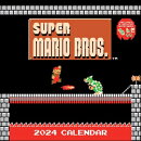Super Mario Bros. 8-Bit Retro 2024 Wall Calendar with Bonus Diecut Notecards