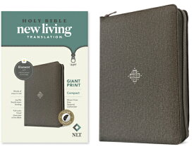 NLT Compact Giant Print Zipper Bible, Filament-Enabled Edition (Leatherlike, Woven Cross Gray, Index NLT COMPACT GP ZIPPER BIBLE FI [ Tyndale ]