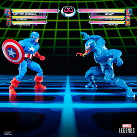 MARVEL　ハズブロ（Hasbro）MARVEL マーベル レジェンド・シリーズ ゲーマーバース キャプテン・アメリカ VS ヴェノム、レトロゲームをモチーフにしたコレクション用 15 cm アクションフィギュア G0622 正規品
