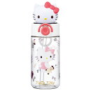 サンリオ ハローキティ　水筒 ストロー 子供 キッズ キャラクター ダイカット マスコット付き リング プラ ボトル 470ml