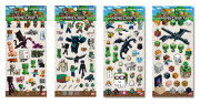 【セット商品】MINECRAFT マインクラフト クリアシール 4種セット（5.PIXEL ART + 6.SURVIVAL + 7.EGG PARTY + 8.ISOMETRIC）